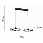 POWERTECH LED φωτιστικό οροφής HLL-0203, 42W, 4000K, 70x30x120cm, ασημί/μαύρο