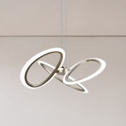 POWERTECH LED φωτιστικό οροφής HLL-0205, 40W, 4000K, Φ53x120cm, οπάλ χρυσό/μαύρο