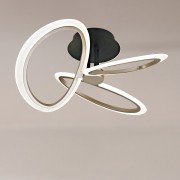 POWERTECH LED φωτιστικό οροφής HLL-0206, 40W, 4000K, Φ53x26cm, οπάλ χρυσό/μαύρο