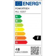 POWERTECH LED φωτιστικό οροφής HLL-0207, 48W, 4000K, Φ50cm x 120cm, μαύρο