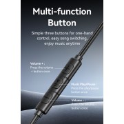 USAMS earphones με μικρόφωνο US-SJ758, USB-C σύνδεση, μεταλλικά, 1.2m, γκρι