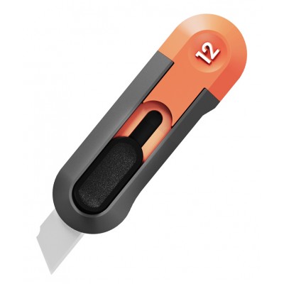 DELI κοπίδι HT4007C, άμεσο άνοιγμα/επαναφορά, πλαστικό, 12mm, γκρι/πορτοκαλί