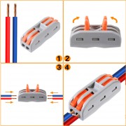 POWERTECH κλέμα σύνδεσης καλωδίων HUH-0090, 2 θέσεων, 0.08mm-4mm², 10τμχ