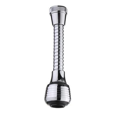 HOME USE κεφαλή βρύσης HUH-0104 με εύκαμπτο σπιράλ, 14.5cm, ασημί