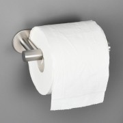 Επιτοίχια χαρτοθήκη μπάνιου HUH-0116 με αυτοκόλλητο, μεταλλική, 4.5x4.5x16cm, ασημί