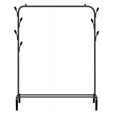 HOME USE κρεμάστρα δαπέδου HUH-0179, μεταλλική, 110x40x150cm, μαύρη