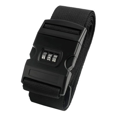 HOME USE ιμάντας βαλίτσας HUH-0240 με λουκέτο συνδυασμού, ρυθμιζόμενος, 2m, μαύρος