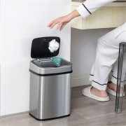 HOME USE κάδος απορριμμάτων HUH-0256 με φωτοκύτταρο, ανοξείδωτο ατσάλι, 15lt, ασημί