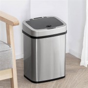 HOME USE κάδος απορριμμάτων HUH-0256 με φωτοκύτταρο, ανοξείδωτο ατσάλι, 15lt, ασημί