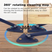 HOME USE τριγωνική σφουγγαρίστρα HUH-0257 με 4x πανιά μικροϊνών, προσαρμόσιμο ύψος, μπλε