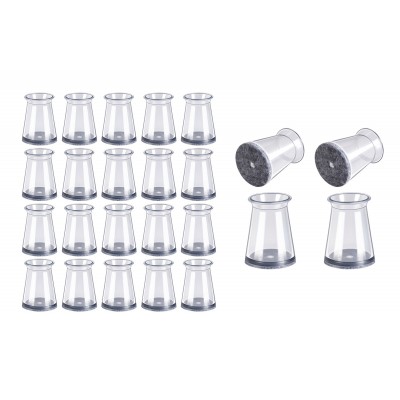 HOME USE προστατευτικές τάπες επίπλων HUH-0258, 16-23mm, διάφανες, 24τμχ