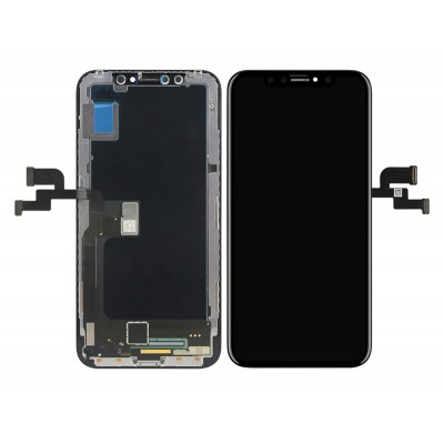 TW INCELL LCD ILCD-015 για iPhone Χ, camera-sensor ring, earmesh, μαύρη