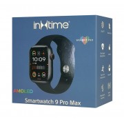 INTIME smartwatch 9 Pro Max, 2.1" AMOLED, IP67, ηχείο & mic, μαύρο