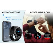 INTIME smartwatch G6 με 2x λουράκια, heart rate, 1.43" AMOLED, GPS, 5ATM, titanium black