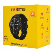INTIME smartwatch G6 με 2x λουράκια, heart rate, 1.43" AMOLED, GPS, 5ATM, titanium black