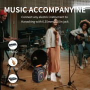 JYX φορητό ηχείο T26-T με 2x μικρόφωνα, 20W, 4000mah, LED, μαύρο