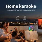 JYX φορητό ηχείο T26-T με 2x μικρόφωνα, 20W, 4000mah, LED, μαύρο