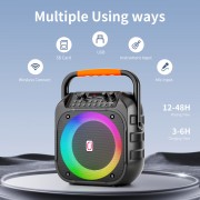 JYX φορητό ηχείο T26-T με 2x μικρόφωνα, 20W, 4000mah, LED, μαύρο