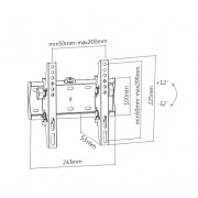 BRATECK επιτοίχια βάση KL21G-22T για τηλεόραση 23"-42", έως 30kg