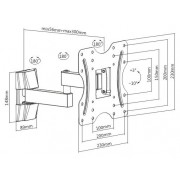 BRATECK επιτοίχια βάση KLA27-222 για τηλεόραση 23-42", full motion, 20kg