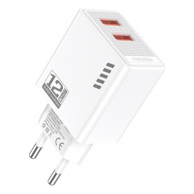 KAKUSIGA φορτιστής τοίχου KSC-1237, 2x USB, 12W, λευκός