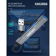 KAKUSIGA USB hub KSC-1416, 4x θυρών, USB 3.0, 5Gbps, USB σύνδεση, γκρι