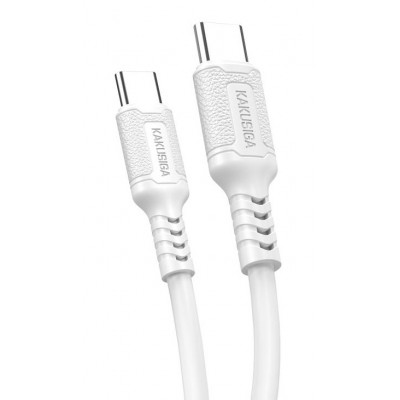 KAKUSIGA καλώδιο USB-C σε USB-C KSC-984, σιλικόνης, 60W, 480Mbps, 1m, λευκό