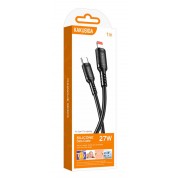 KAKUSIGA καλώδιο Lightning σε USB-C KSC-984, σιλικόνης, 27W, 480Mbps, 1m, μαύρο
