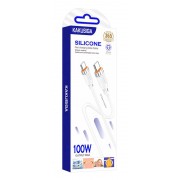 KAKUSIGA καλώδιο USB-C σε USB-C KSC-995, σιλικόνης, 100W, 480Mbps, 1m, λευκό