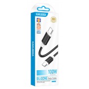 KAKUSIGA καλώδιο USB-C σε USB-C KSC-998, σιλικόνης, 100W, 480Mbps, 1m, μαύρο