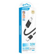 KAKUSIGA καλώδιο Lightning σε USB-C KSC-998, σιλικόνης, 30W, 480Mbps, 1m, μαύρο