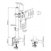 BRATECK βάση γραφείου LDT57-C01 για οθόνη 17"-32", έως 9kg