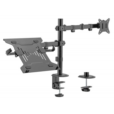 BRATECK βάση γραφείου οθόνης LDT66-C024ML, 17-32", έως 9kg, με θέση για laptop