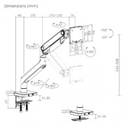 BRATECK βάση γραφείου LDT74-C012UC για οθόνη 17"-49", έως 20kg