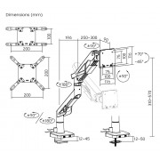 BRATECK gaming βάση γραφείου οθόνης LDT95-C012UC, 24-57", έως 30kg, heavy duty