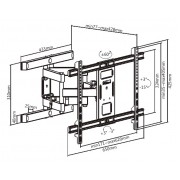 BRATECK επιτοίχια βάση LPA61-466 για τηλεόραση 37-80", full motion, 60kg