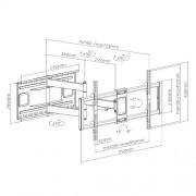 BRATECK επιτοίχια βάση LPA77-483 για τηλεόραση 43-90", full motion, 80kg