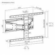 BRATECK επιτοίχια βάση LPA79-464 για τηλεόραση 43-90", full motion, 50kg