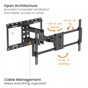 BRATECK επιτοίχια βάση LPA80-486A για τηλεόραση 43-100" έως 80kg, full motion