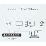 TP-LINK Desktop Switch LS108G, 8-port 10/100/1000Mbps, Ver. 1.0