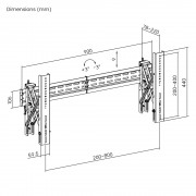 BRATECK επιτοίχια βάση LVW02E-48T για τηλεόραση 37-70", Pop-Out, 70kg