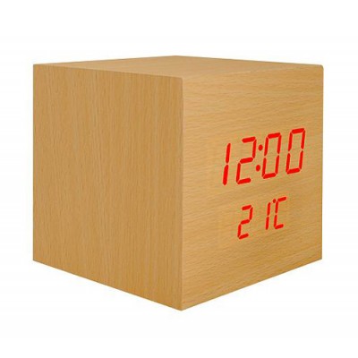 LTC ψηφιακό ρολόι LXLTC04 με ξυπνητήρι & θερμόμετρο, επιτραπέζιο, καφέ