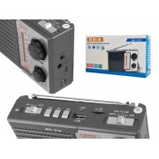 HMIK φορητό ραδιόφωνο & ηχείο MK-918 με φακό, USB/TF/AUX, γκρι