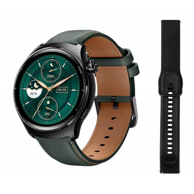 MIBRO smartwatch Lite 3 Pro με 2x λουράκια, heart rate, 1.32" AMOLED, GPS, 5 ATM, μαύρο/πράσινο