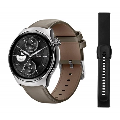 MIBRO smartwatch Lite 3 Pro με 2x λουράκια, heart rate, 1.32" AMOLED, GPS, 5 ATM, γκρι/καφέ