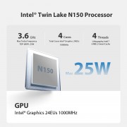 BEELINK mini PC Mini S13, Intel N150, 16GB, 1TB SSD, Windows 11 Pro