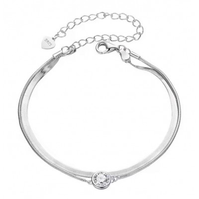 BAMOER βραχιόλι MSB022 με μοϊσσανίτη, ασήμι 925, ασημί