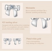 BAMOER σκουλαρίκια καρφωτά MSE085 με μοϊσσανίτη, ασήμι 925, ασήμι