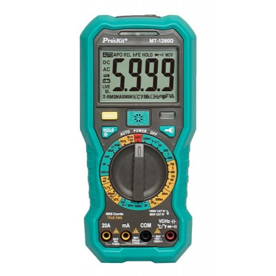 PROSKIT ψηφιακό πολύμετρο MT-1280D, 1000V DC, NVC, True RMS