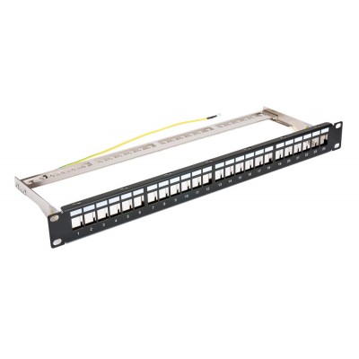 POWERTECH keystone patch panel NETW-0013, FTP 19"/1U, 24-port, 1U